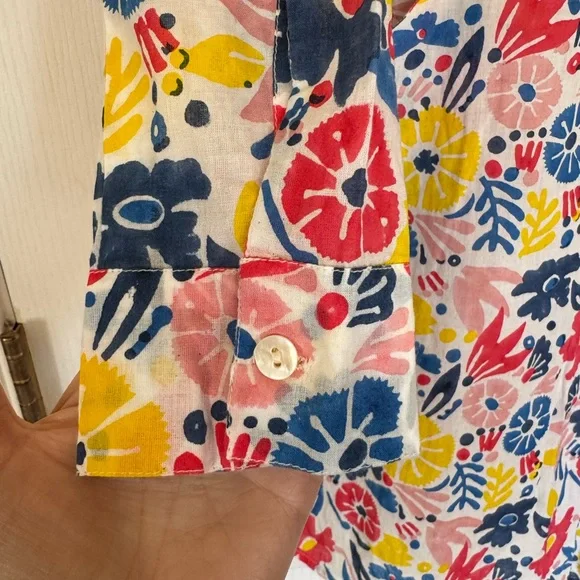 Roller Rabbit Multicolor Floral Shirt Shift Dress Size Small - Picture 4 of 10